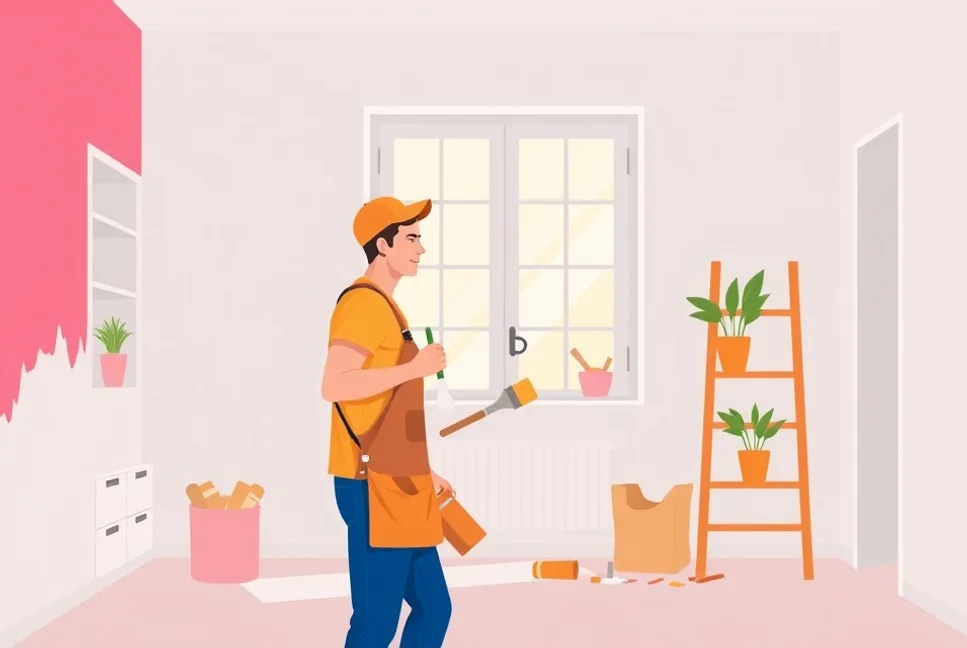 Intérieur rénové après travaux de peinture à Tourcoing