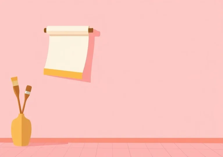 Pose de papier peint, rouleau et brosse à maroufler